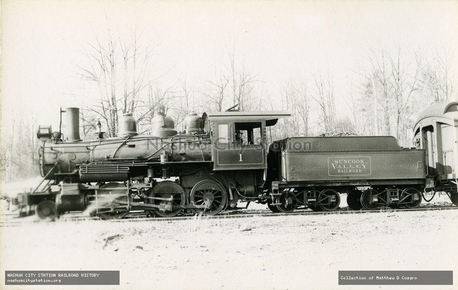 Postcard: Suncook Valley Railroad #1 at Centre Barnstead